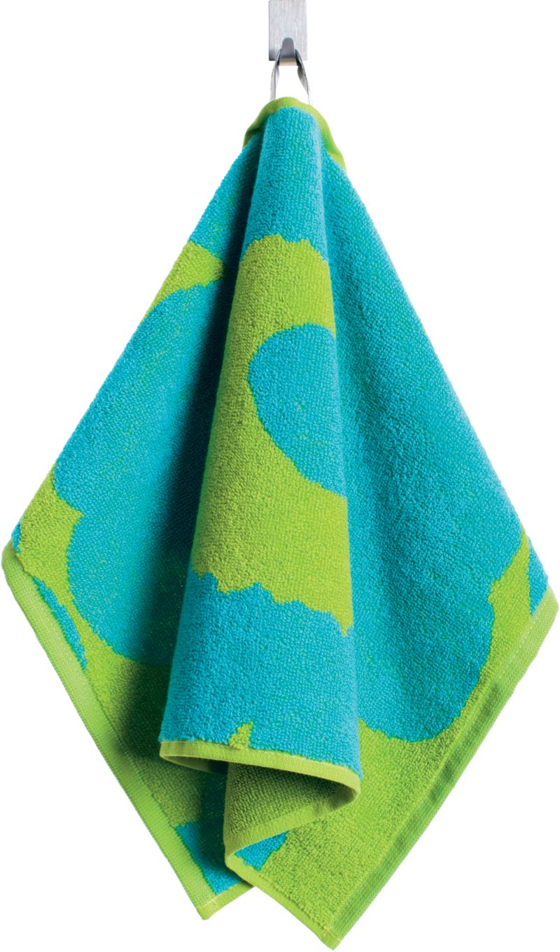 Turquoise and Lime Guest Towel. 12"Wx20"L